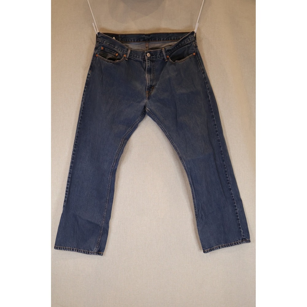 Levis 514 Slim Straight Jeans Mens 38x32 Blue Denim Medium Wash Classic Fit